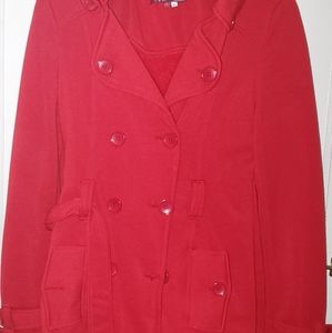 Pea coat with pockets and hood